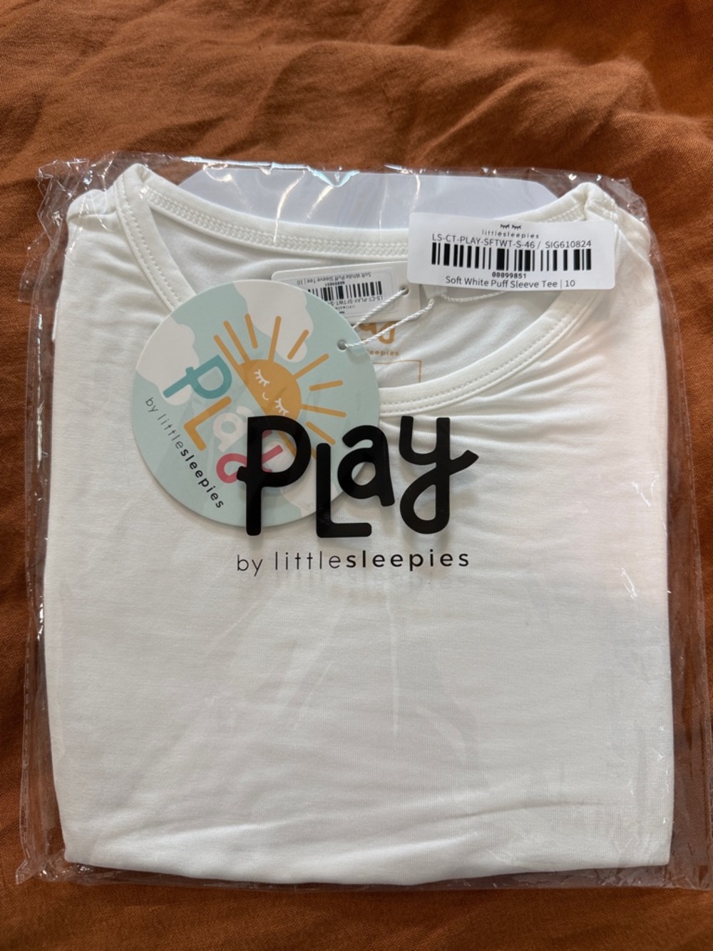 Little Sleepies White Puff Sleeve